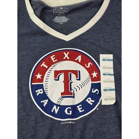 NWT Women’s Medium Texas Rangers MLB Blue T-Shirt - Picture 1 of 7